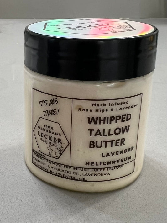 Whipped Tallow Butter with Rosehips & Lavender- Scented Helichrysum & Lavender Essential Oils