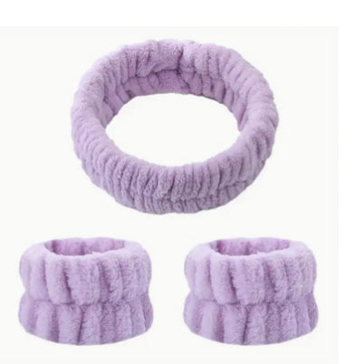 Make up fuzzy head bands with wristband-Hair